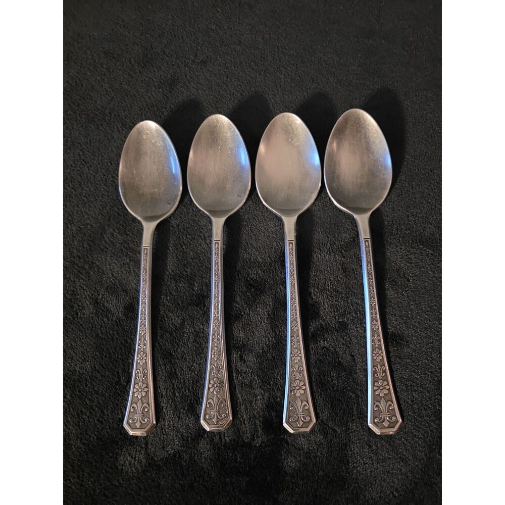 Set Of 4 Interpur "Florenz" Pattern Stainless Steel Tablespoons Japan